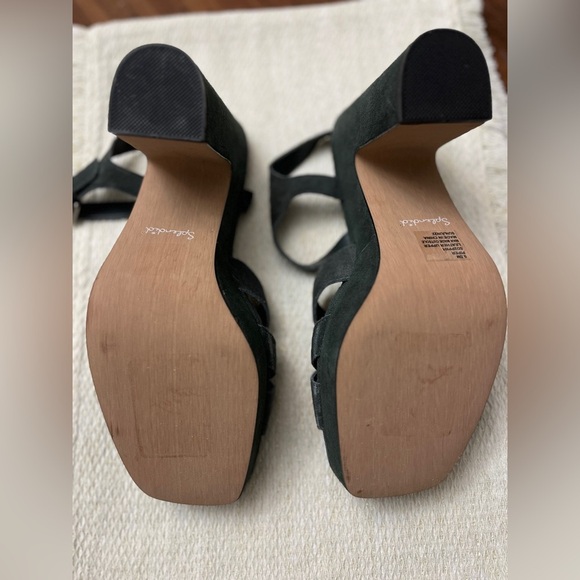 Splendid Piper Platform Sandal Size 9.5 Suede Dark Sage Green Boho Chic Summer - Picture 7 of 10